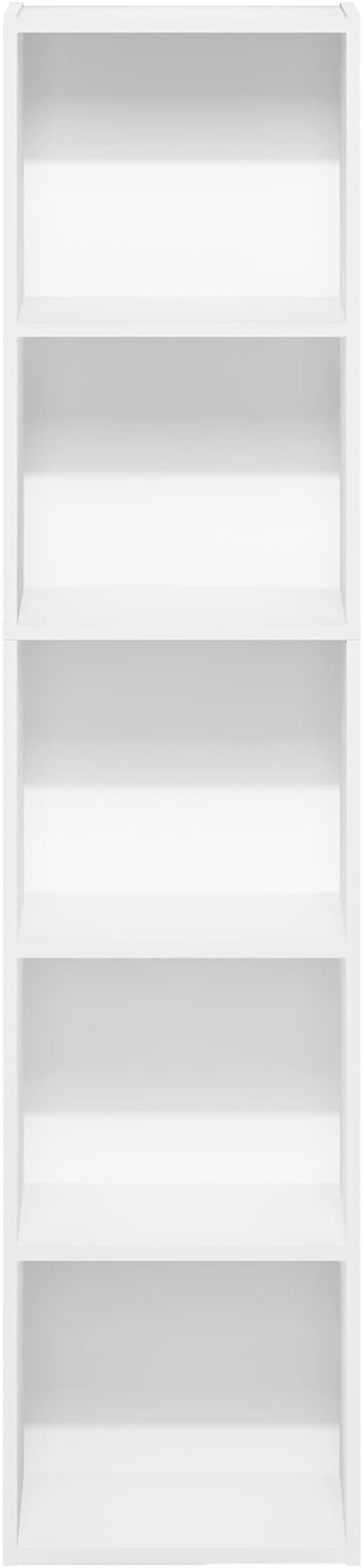 Furinno PASIR Book Shelf, 5-Tier Modern Bookshelf, Open Shelves Bookcase 9 x 12 x 52, Easy Assembly, for Living Room, Bedroom
