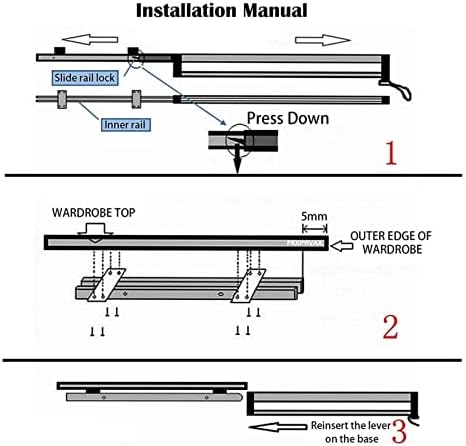 Extendable Steel Clothes Rail, Adjustable 30-80 Cm Wardrobe Rod, Pull-Out Closet Organizer for Trousers, Coats & Garments, Sp