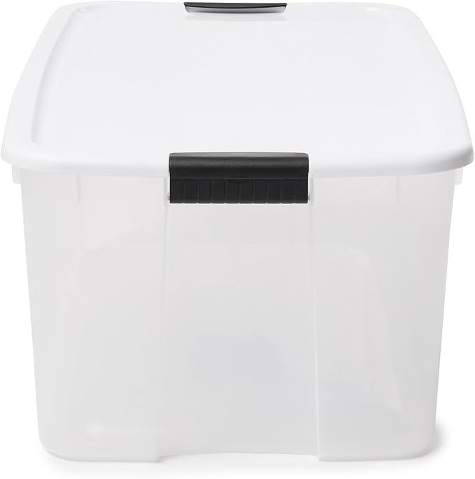 Sterilite 8-Pack Ultra Latching Box, Storage Bins with Lids, Clear Plastic, 116 Quart - Heavy-Duty Organizing Containers for