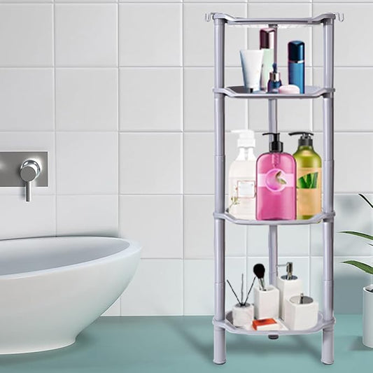 4 Tier Shower Caddy Corner,Plastic Shower Shelf Organizer for Inside Bathroom, Bathtub, Shower Pan, 13.5 x 10 x 33.5 Inches,G