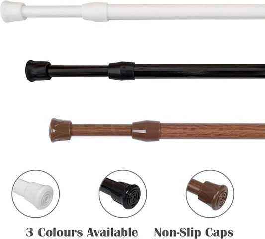 KXLIFE 6 Pack Small Spring Tension Curtain Rod 12-20 Inch, Thin Tension Rod No Drill for Window Cupboard Closet, White