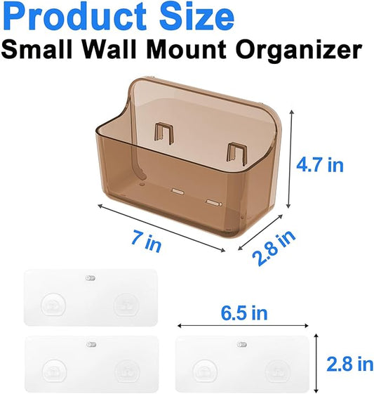 Diesisa 2pc Acrylic Wall Mount Organizer, Adhesive Cabinet Door Organizer,Acrylic Bathroom Shelves for Wall,No Drilling Hang