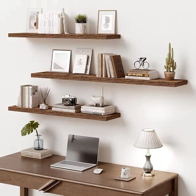 Vivelove 10 Inch Deep Floating Shelves 55 inch Long, 55 x 10 Wide Wall Shelves with Invisible Brackets, for Bedroom Bathroom