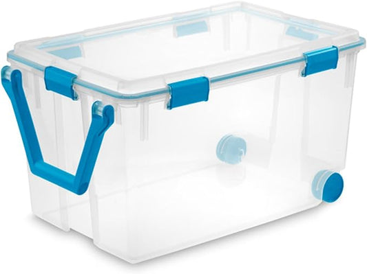 Sterilite 9-Pack Gasket Box, Weather-Resistant Storage Bins with Latching Lids, 120 Quart - Heavy-Duty Organizing Containers