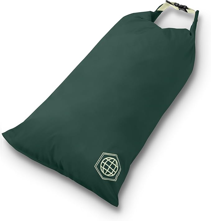 TRIPPED Compression Packing Cubes — 6-Piece Carry-On Set | 2 XL (14"×10"×4") + 2 Small (10"×7"×4") + Sleeve + Laundry Sack | Ripstop Nylon | Green and Orange