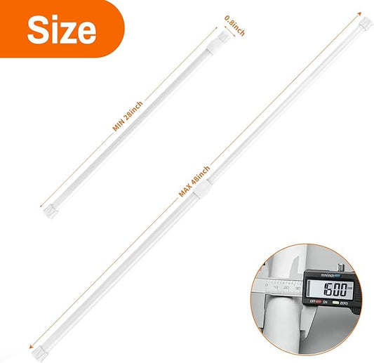 6 Pack Spring Curtain Rod Adjustable Length for Kitchen, Bathroom, Cupboard, Wardrobe, Window, Bookshelf DIY Projects