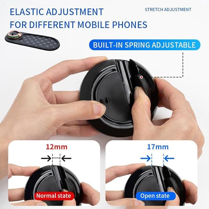 RJDJ Multifunctional Car Anti-Slip Mat, 360° Rotatable 4-in-1 Mobile Phone Stand On-Board Anti-Slip Pad, Car Dashboard Suppor