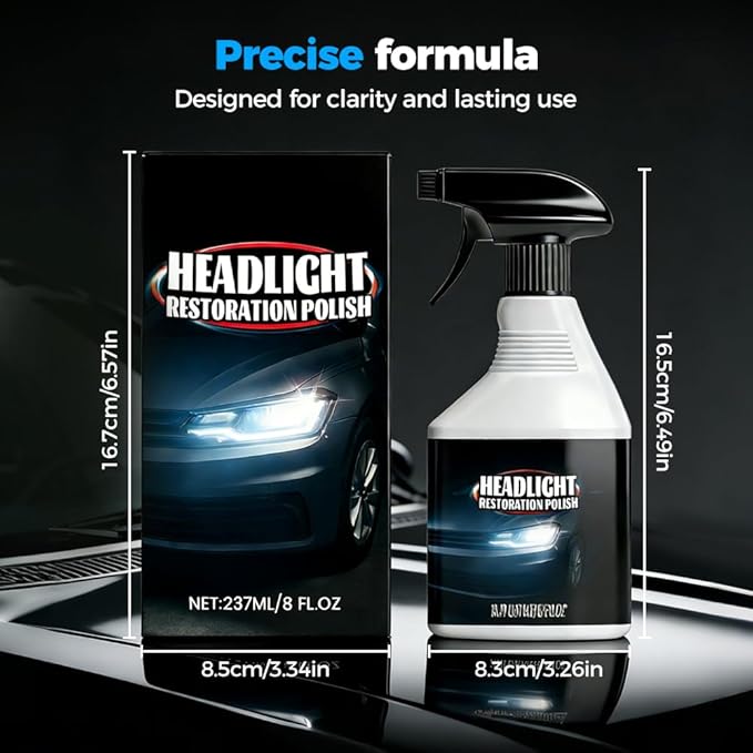 Automotive Headlamp Restoration Fluid Kit, 2026 Upgrade Car Coating Spray Headlight Restoration Kit,Headlight Cleaner And Res