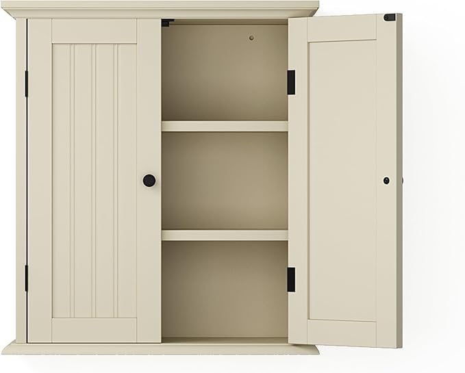 ChooChoo Bathroom Wall Cabinet, Over The Toilet Space Saver Storage Cabinet, Medicine Cabinet with 2 Door and Adjustable Shel