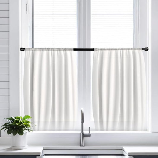 4 Pack Tension Curtain Rod 15.7-28 Inch, Small Short Adjustable Extendable Spring Loaded Rods for Windows Cabinet Blinds Clos