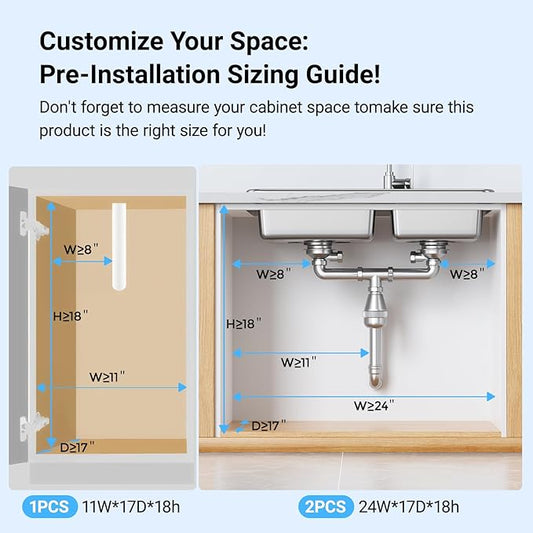 Under Sink Organizer, Bathroom Organizers and Storage, Cabinet Organizer Pottery Barn Furniture for Kitchen, Bathroom, Pantry