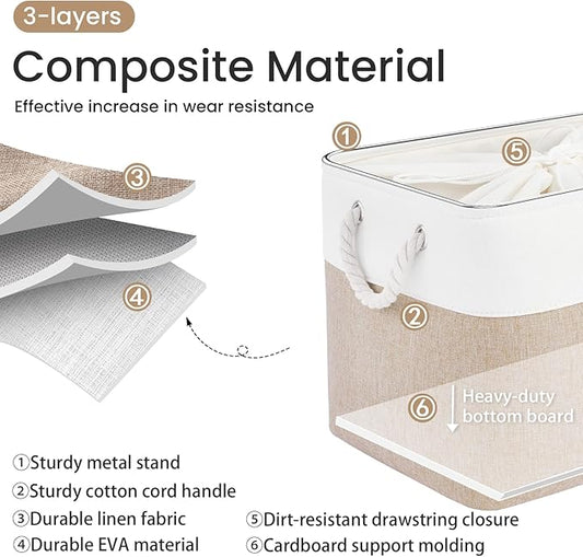 Large Storage Baskets- 16x12x12 inch Storage Bins for Shelves and Closet Organizing, Foldable Fabric Bin for Home Organizatio