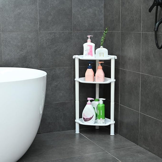 3 Tier Shower Caddy Organizer Shelf Corner, 13.5 x 10 x 26 Inches, Rustproof, Plastic Shower Rack Stands for Inside Bathroom,