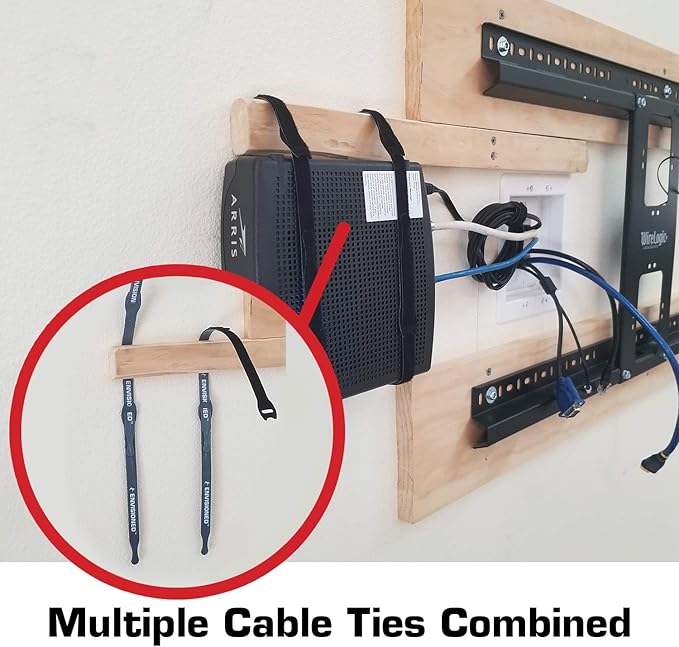 Reusable Cable Ties 1/2" x 8" for Cable Management and Organizing Cords - 60 Pack (Color)