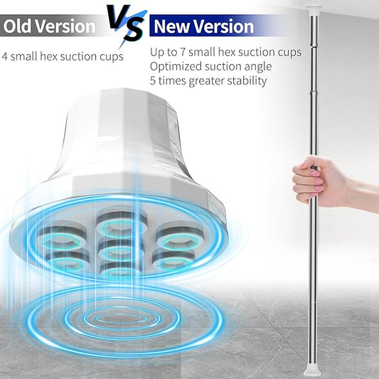 Shower Caddy Corner for Bathroom, Tension Pole, Adjustable 25in-114in Floor to Ceiling, Standing Shower Tension Rod Organizer