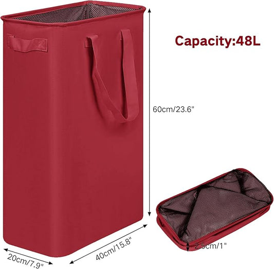 efluky Slim Laundry Basket, Narrow Laundry Hamper with Handles, Collapsible Dirty Clothes Hamper, Tall Laundry Bin for Laundr