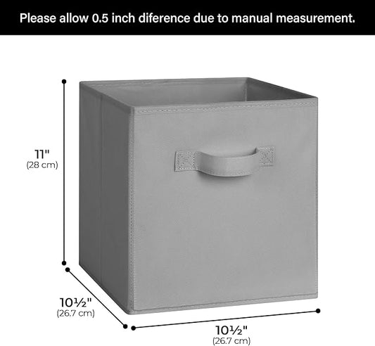 Cupic Cupid 11x11 Storage Cubes, 6 Pack Open Storage Bins with Handles, Storage Cube Organizer for Clothes and Toys, Collapsi