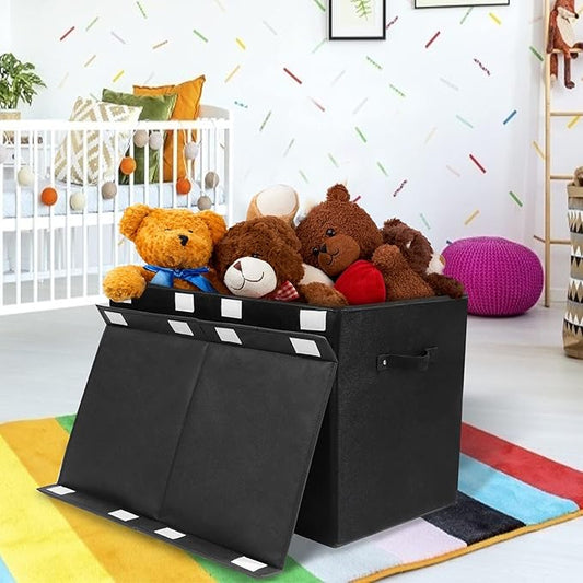 popoly Large Toy Box Chest Storage with Flip-Top Lid, Collapsible Kids Storage Boxes Container Bins for Toys, Playroom Organi