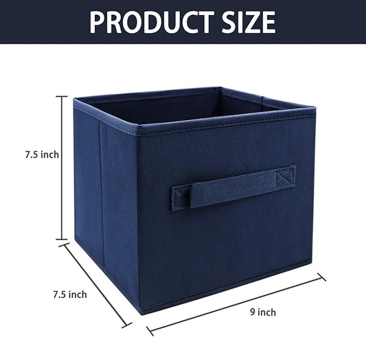 EBIGIC Small Storage Bins,Collapsible Fabric Storage Organizer 9.0"x7.5"x7.5" 3 Pack,Mini Storage Box,fit for closet, living