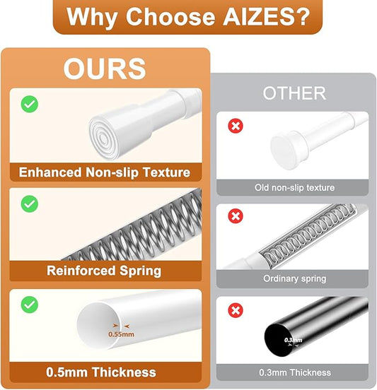 6 PCS tension curtain rod small, tension rods 16-28 inch ,No Drilling spring curtain rods Suitable for Small Window and Curta