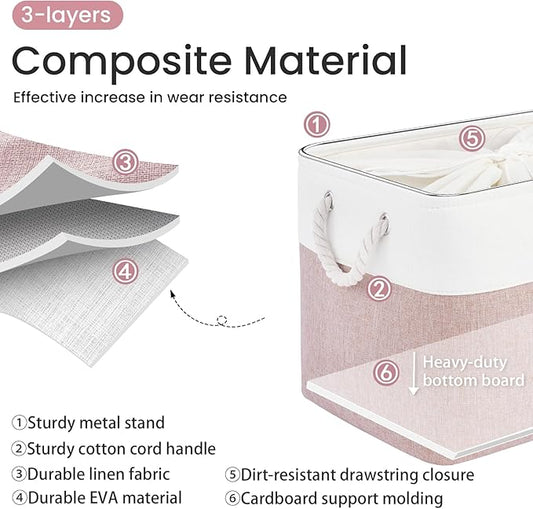 Large Storage Baskets- 16x12x12 inch Storage Bins for Shelves and Closet Organizing, Foldable Fabric Bin for Home Organizatio