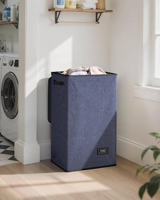 SOLEDI Laundry Hamper with Lid 90L Large & Tall Collapsible Laundry Basket, Clothes Hamper with Bag Removable Easy to Carry,