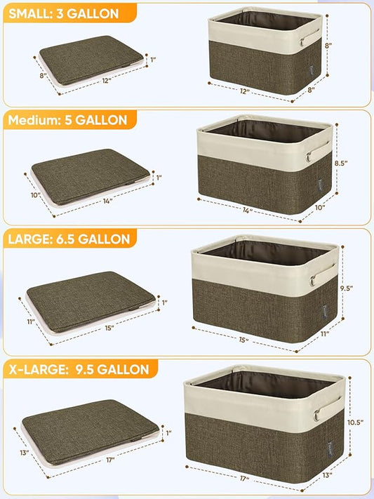 BALEINE 1 Pack Fabric Closet Storage Bins for Shelves, Linen Closet Organizers and Storage, Decorative Baskets for Organizing