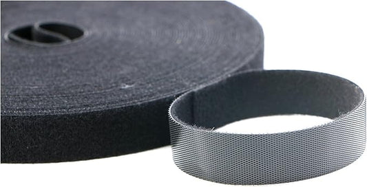 Reusable Fastening Tape Cable Ties 3/4 Inch Double Side Hook Roll (25 Yard, Black Upgraded Version)