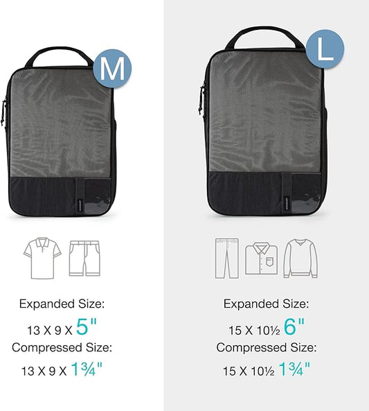 BAGSMART 6 Set /4 Set/2 Set Compression Packing Cubes for Travel, Lightweight Luggage Organizer Bags, Durable Space Saver Bag