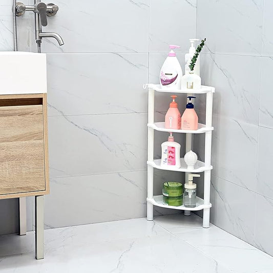 4 Tier Corner Shower Caddy, Rustproof, Plastic Shower Organizer for Bathroom, Bathtub, Shower pan, Bath Accessories Shower Ca