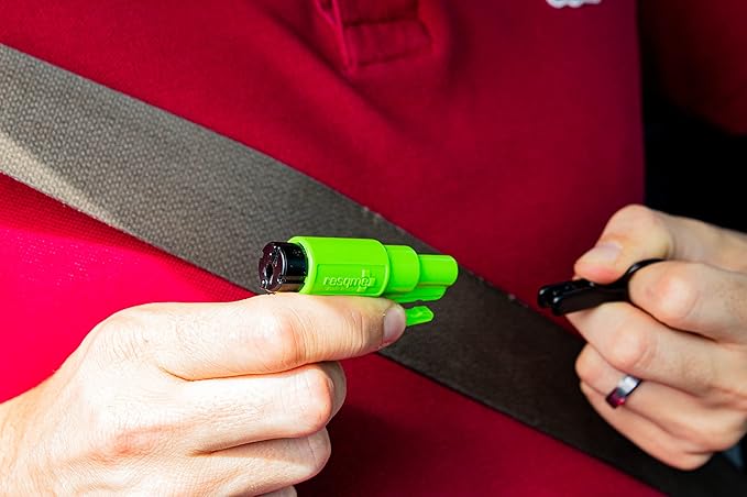 resqme The Original Emergency Keychain Car Escape Tool, 2-in-1 Seatbelt Cutter and Window Breaker, Made in USA, Family Pack o