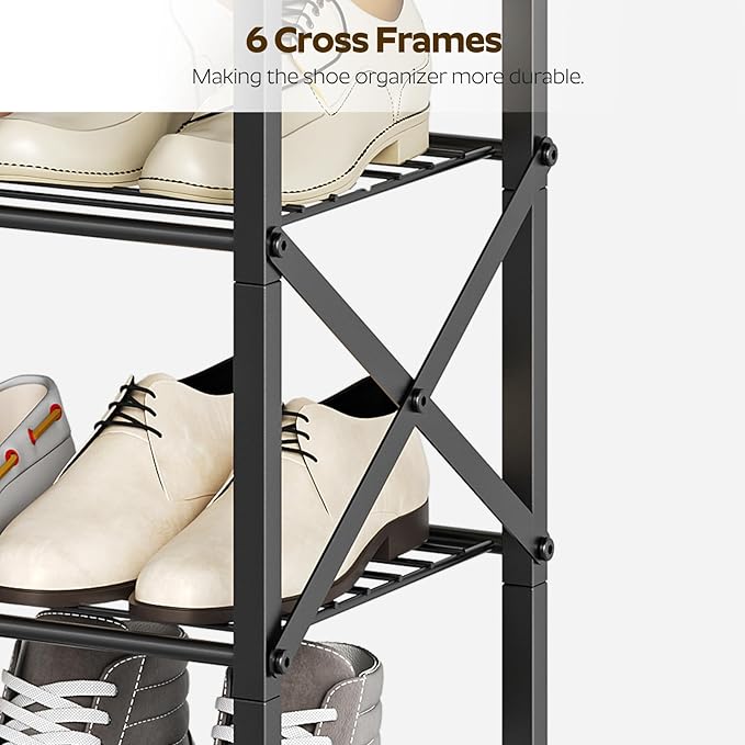 YATINEY 10 Tier Shoe Rack, Large Capacity Shoe Storage Organizer Holds 40 Pairs, Sturdy and Stable, for Entryway, Hallway, Cl