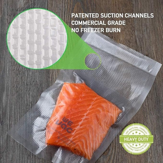 Wevac Vacuum Sealer Bags 100 Quart 8x12 Inch for Food Saver, Seal a Meal, Weston. Commercial Grade, BPA Free, Heavy Duty, Gre
