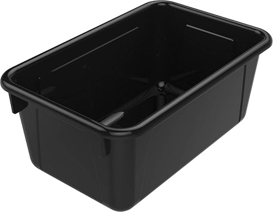 Storex Small Cubby Bin, 7.8 x 12.2 x 5.1 Inches, Black, 5-Pack (62466E05C)