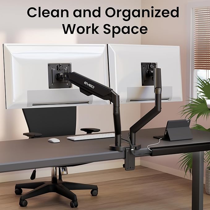EVEO Cable Management Under Desk Kit (12 Units) - Under Desk Cable Management Cord Hider, Cable Hider Cord Management, Cable Organizer, Cord Organizer Tray - 192'' J Channel (12X16) - Black