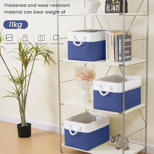 Large Storage Baskets- 15x11x10 inch Storage Bins for Shelves and Closet Organizing, Foldable Fabric Bin for Home Organizatio