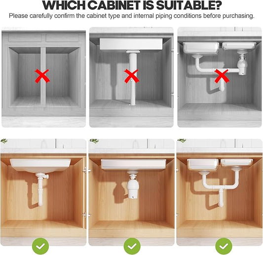 1 Pack Expandable Under Sink Organizers And Storage With Upgrade Ball-Bearing Slide Tracks,2-Tier Pull Out Under Cabinet Orga