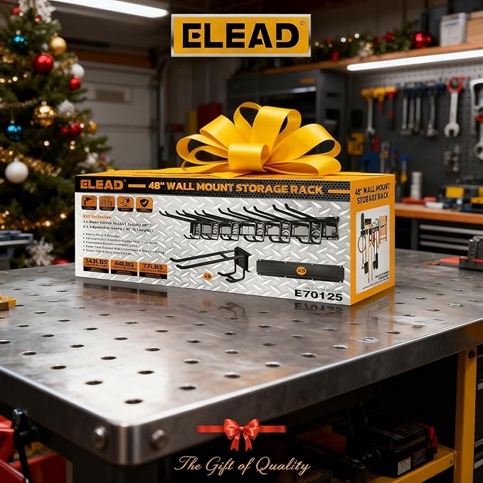 ELEAD 9-Pairs Heavy Duty Garage Tool Organizer Wall Mount Hooks, 48 Inches 730 lbs Garden Tool Organizer with Adjustable Hook