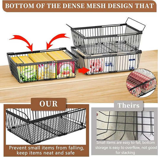 Large Freezer Organizer Bins,Upgraded Bottom Leak-Proof net,Fit 10 to 20 Cu.Ft Deep Freezer,3 Pack, Expandable Stackable Ches