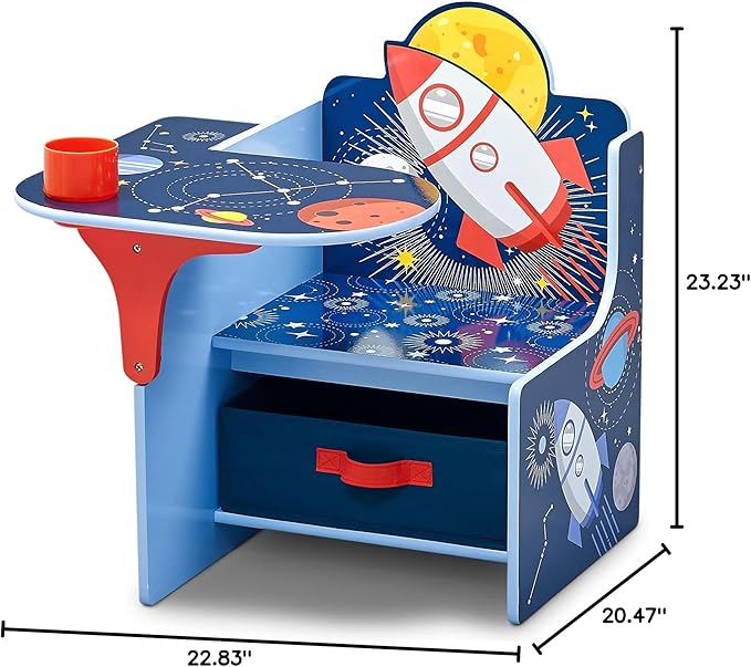 Delta Children Space Adventures Chair Desk with Storage Bin - Ideal for Arts & Crafts, Snack Time, Homeschooling, Homework &
