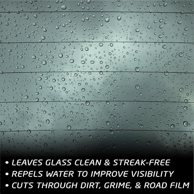 Formula 1 Glass Cleaner with Rain Repellent - Windshield Cleaning Spray for Streak-Free Finish, Improve Visability in Rain, S