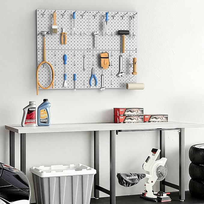 EVERHANGER Metal Pegboard Panels, Heavy Duty Pegboard Wall Organizer, Garage Wall Panels, Tool Storage Organization, 12"X16",
