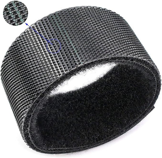 Reusable Fastening Tape Cable Ties 3/4 Inch Double Side Hook Roll (25 Yard, Black)