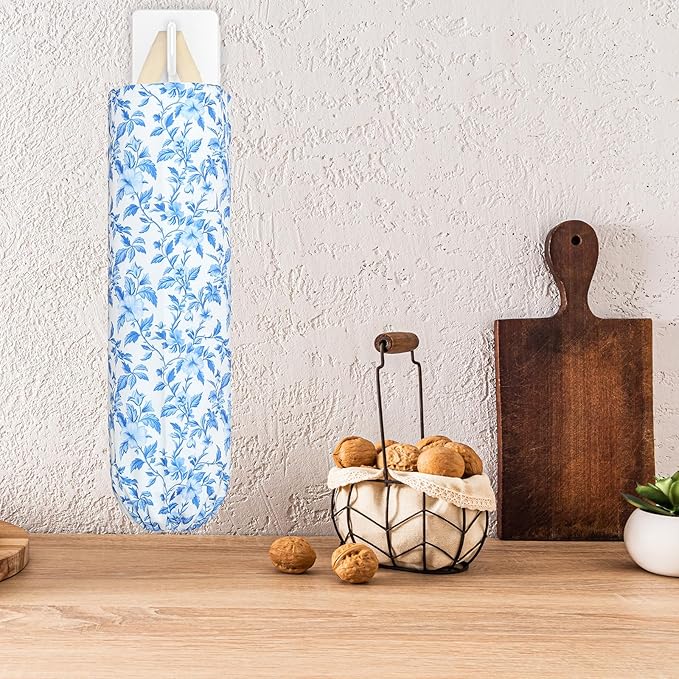 Plastic Bag Holder, Wall Mount Grocery Bag Organizer for Plastic Bags, Reusable Grocery Bags Organizer for Home Kitchen Pantry Decor (S)