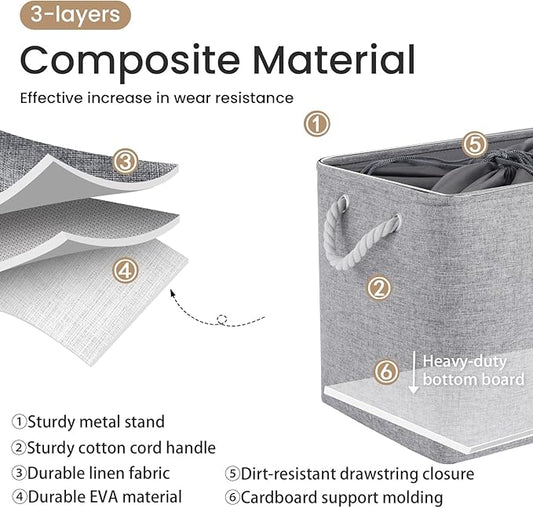 Large Storage Baskets- 16x12x12 inch Storage Bins for Shelves and Closet Organizing, Foldable Fabric Bin for Home Organizatio