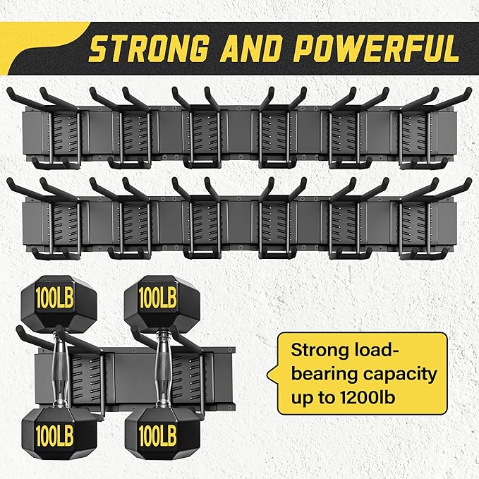 klasit Garage Wall Organizer,21Pack Carries 1200 lbs,Garden Tool Organizer 99in With Large Storage Space,Easy Assembly, Sturd