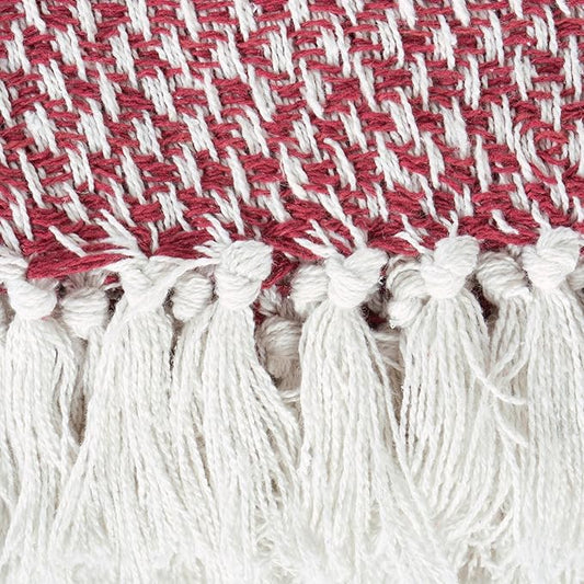 DII 100% Cotton Basket Weave Throw for Indoor/Outdoor Use Camping Bbq's Beaches Everyday Blanket, 50 x 60, Woven Stripe