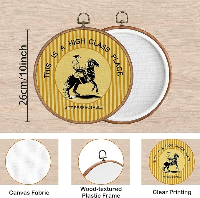 KSDUT Western Cowboy Wall Art Decor - Yellow Preppy Trendy Southwestern Wall Art Canvas Frame Hanging Prints, Foyer Entryway