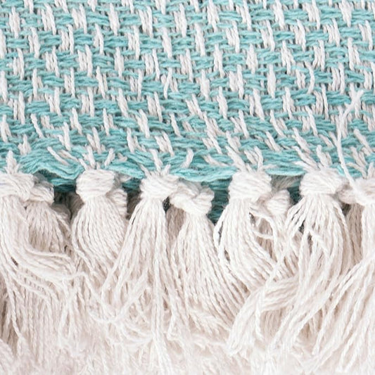 DII 100% Cotton Basket Weave Throw for Indoor/Outdoor Use Camping Bbq's Beaches Everyday Blanket, 50 x 60, Woven Stripe