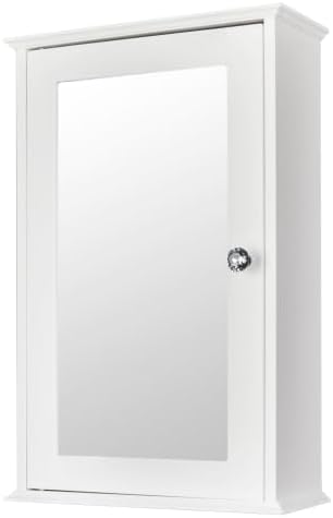VINGLI Bathroom Wall Cabinet Wall Mount Mirrored Medicine Cabinet with Mirror Storage Organizer with Single Mirror Door and 2